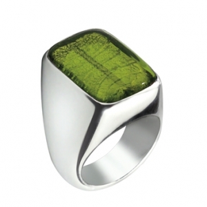 Anello Verticale -  Verde Erba  Misura 21