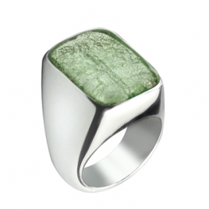 Anello Verticale -  Verde Giada  Misura 23
