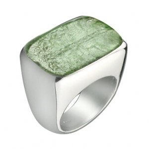 Anello Orizzontale -  Verde Giada  Misura 27