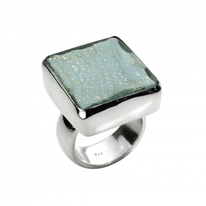 Anello Quadrato Celeste - Misura 14