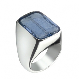 Anello Verticale -  Celeste  Misura 13