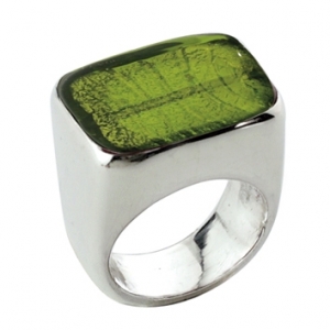 Anello Orizzontale -  Verde Erba  Misura 16