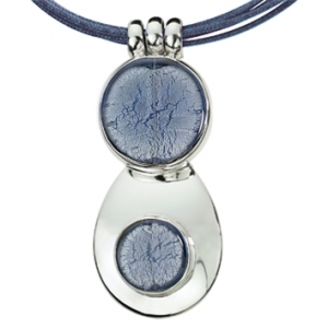 Collana Due Vetri - Celeste