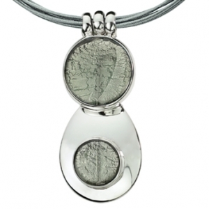 Collana Due Vetri - Grigio
