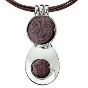 Collana Due Vetri - Melanzana
