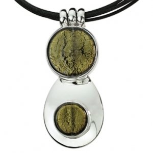 Collana Due Vetri - Verde Oliva