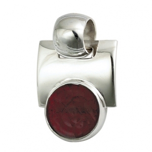 Pendente Tondo Piccolo con  Lastra - Rosso
