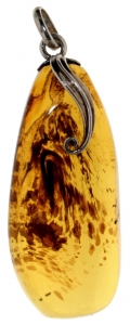 Pendant in 925 silver with Amber from Chiapas