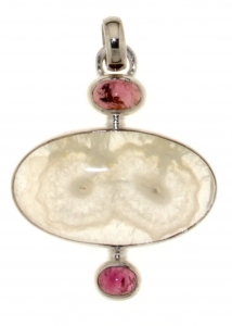 Pendant in 925 silver with Sun Quartz and Tourmalines