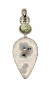 Pendant in 925 silver with Sun Quartz and Tourmaline