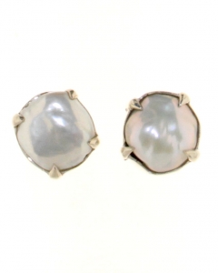 Earrings in 925 silver with Keshi freshwater Pearls