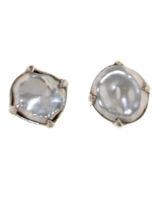 Earrings in 925 silver with Keshi freshwater Pearls