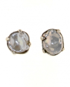 Earrings in 925 silver with Keshi freshwater Pearls